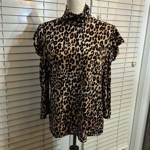 New York & Company Leopard Turtleneck